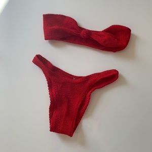 Bond-eye Baywatch Red Bikini Set